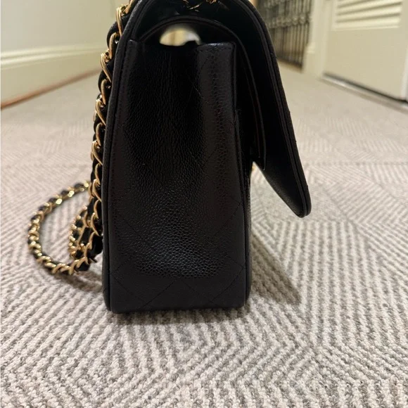 Sold Chanel Classic Black Caviar Jumbo with GHW - Picture 5 of 13